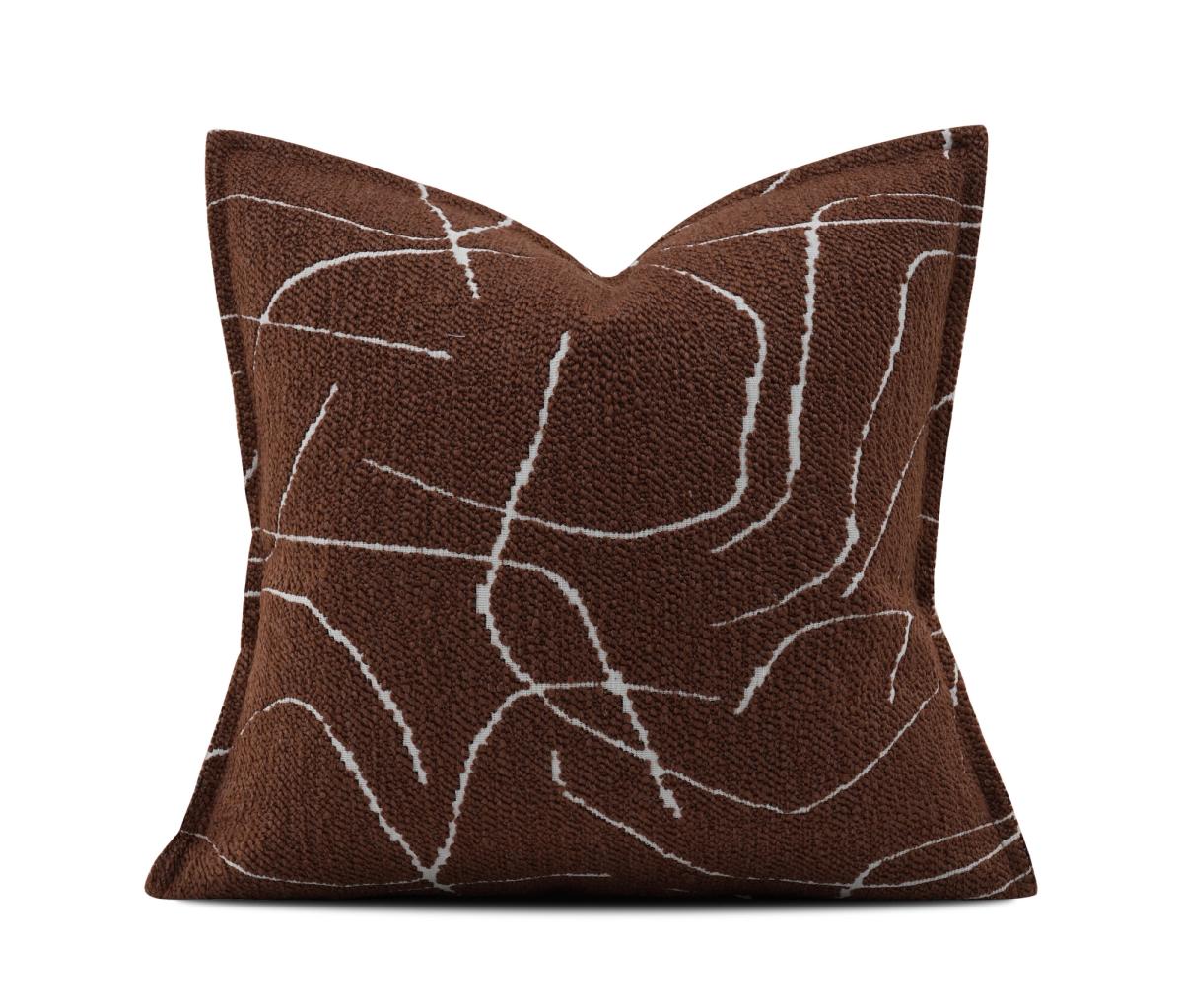 Brown Abstract Brush Cushion Cover