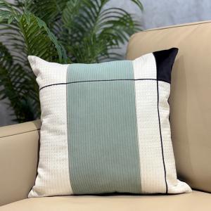 Sage & Ivory Colour-Block Cushion Cover