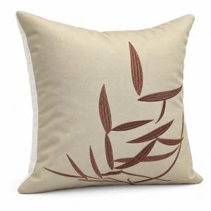 Cream & Chestnut Leaf Cushion