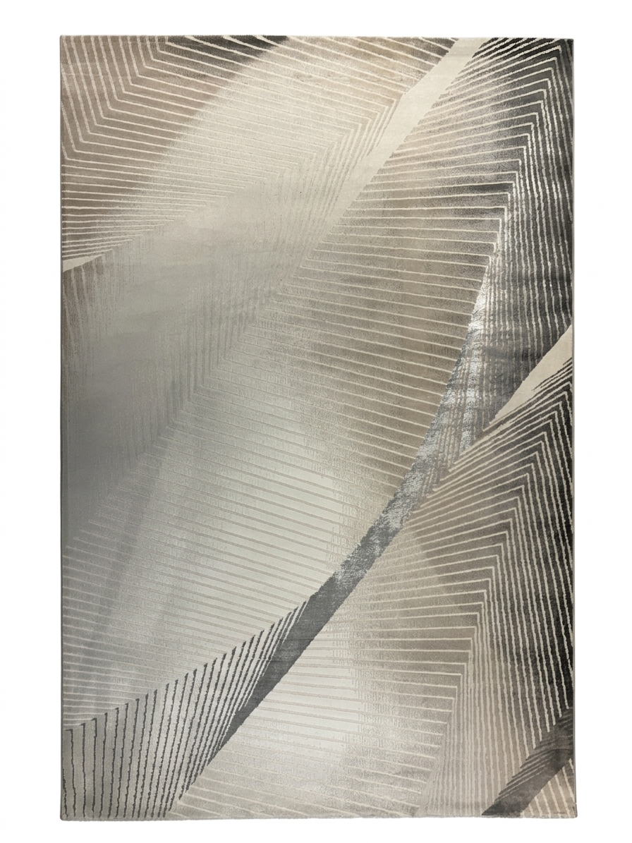 Curved-Line Drape Rug — Cream, Greige & Stripe