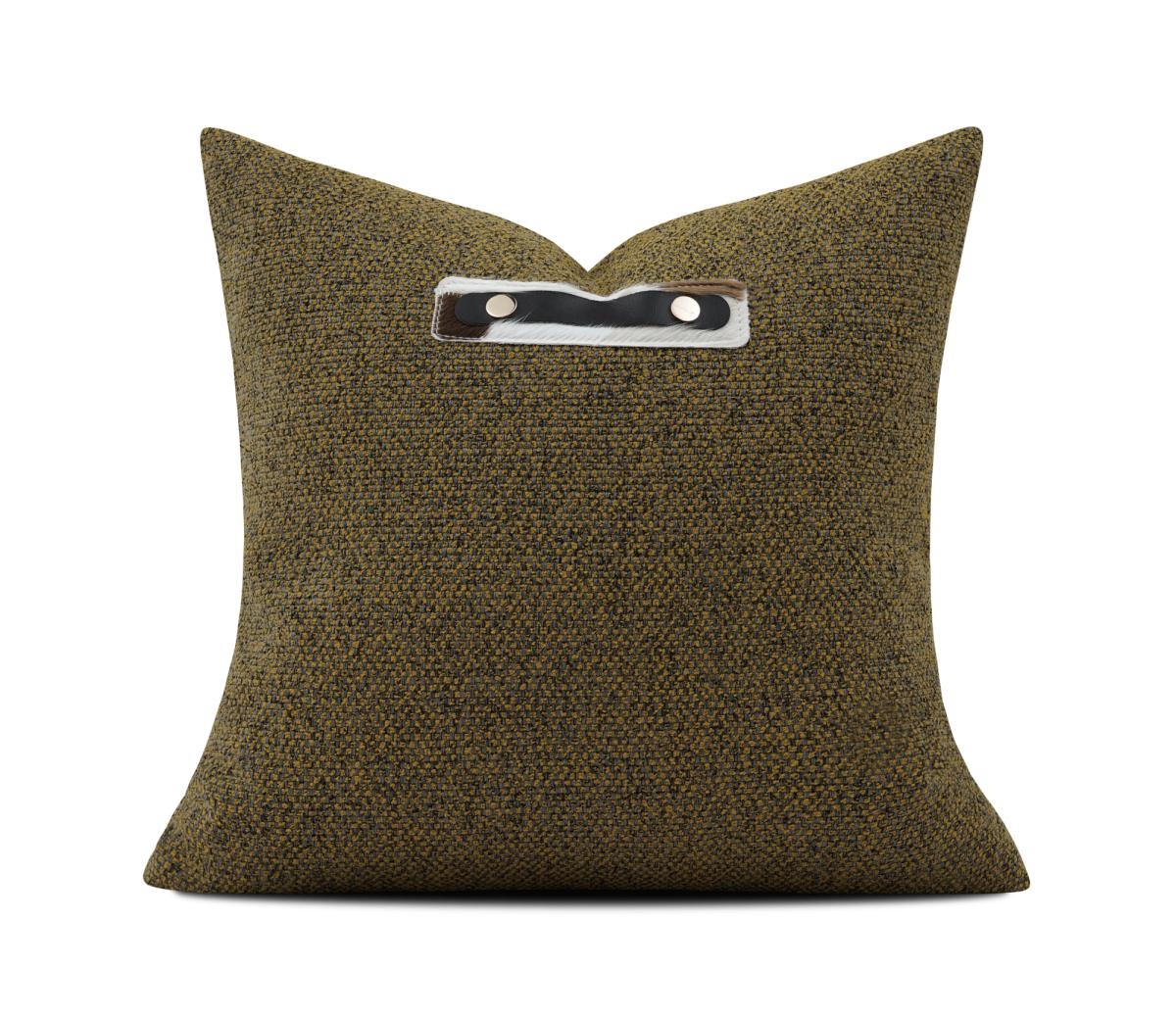 Olive Abstract Inlay Cushion Cover