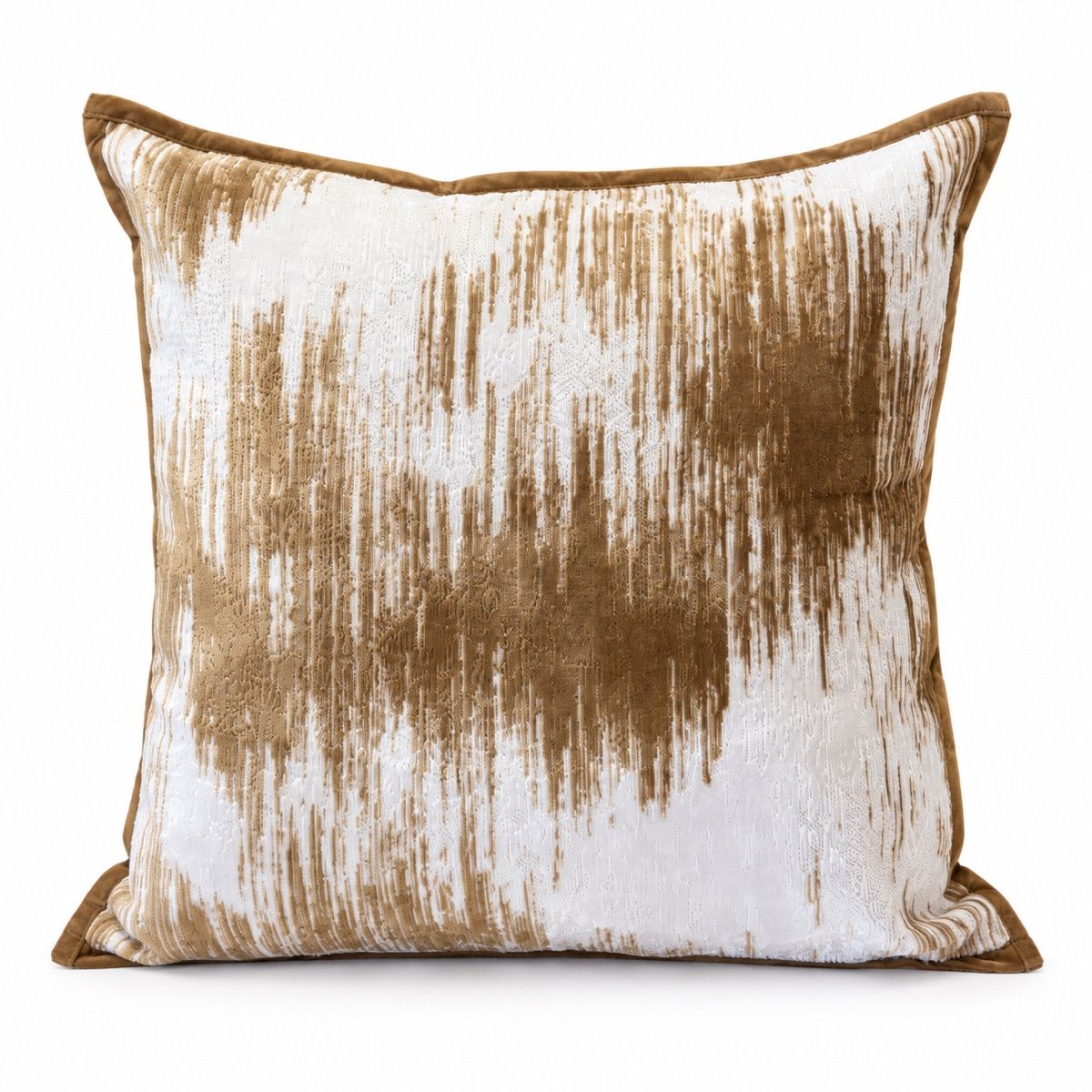 Ivory & Bronze Brushstroke Cushion
