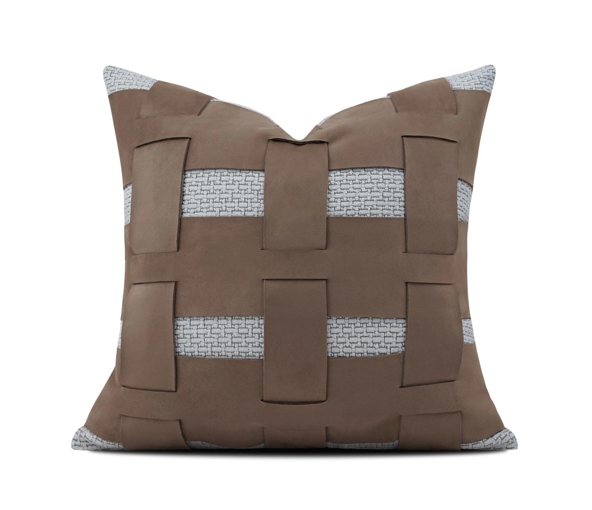 Brown Grid Check Cushion Cover