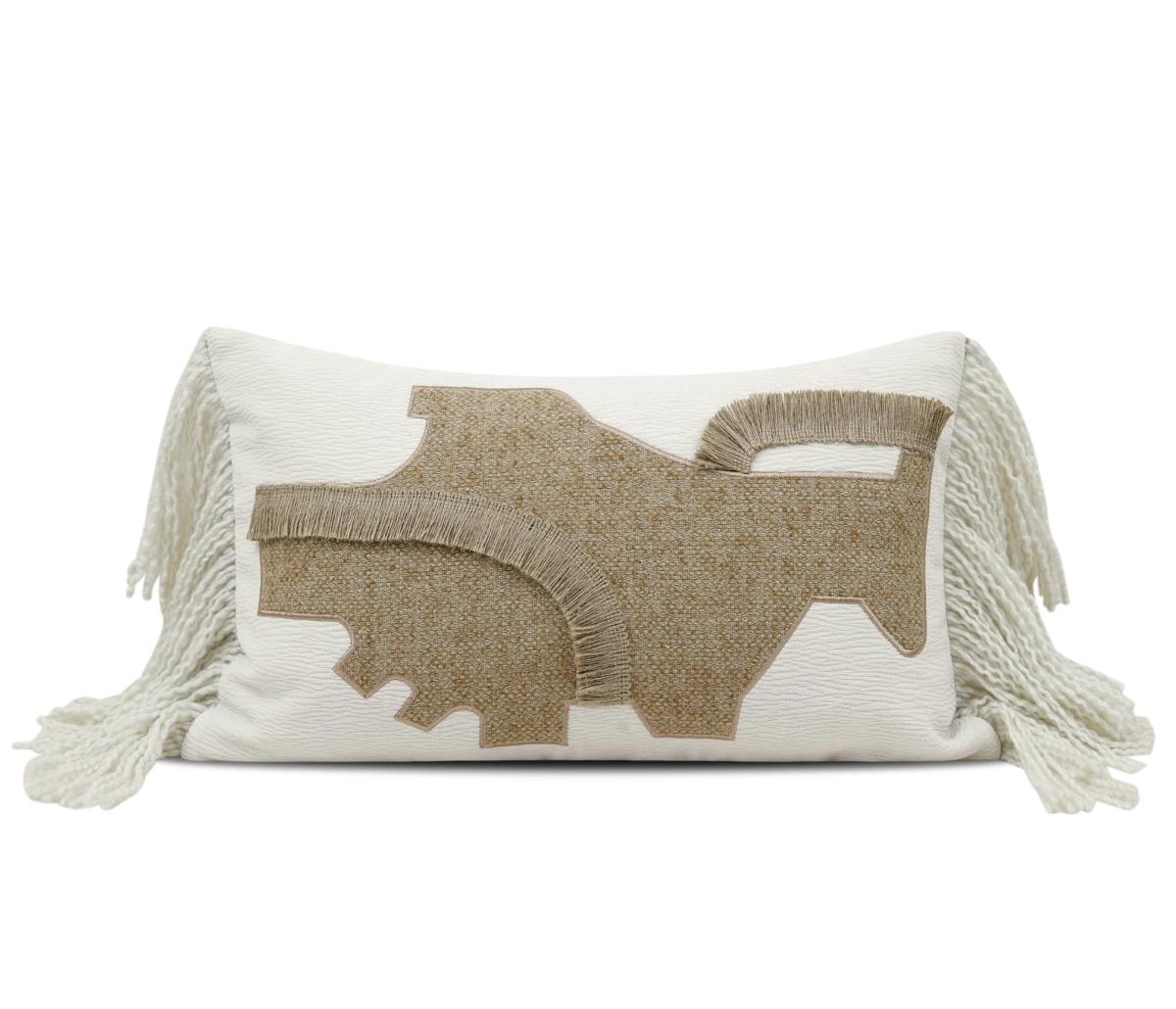Cream Cowhide Print Lumbar Cushion Cover