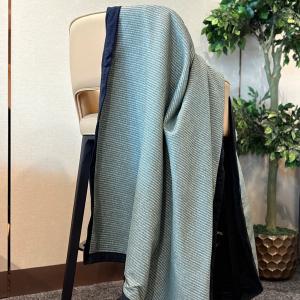 Sage Grey Fine-Rib Throw with Charcoal Border