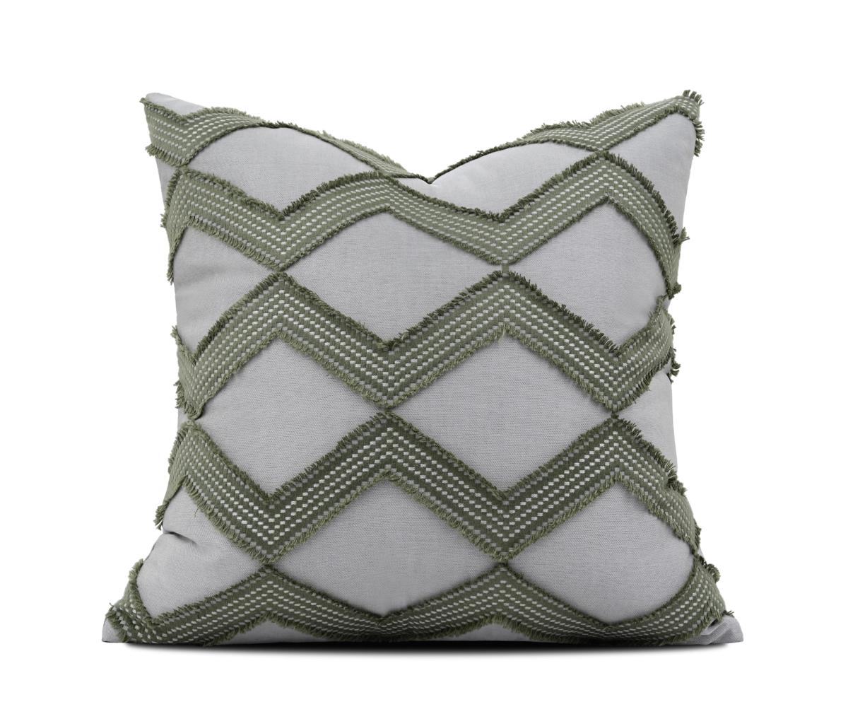 Green & Grey Diamond Lattice Cushion Cover