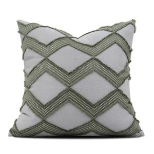 Green & Grey Diamond Lattice Cushion Cover