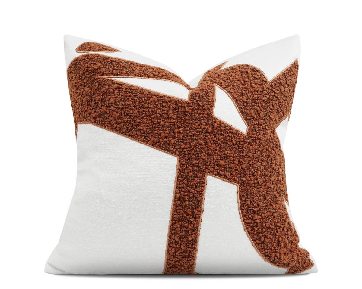 Ivory & Rust Abstract Cushion Cover