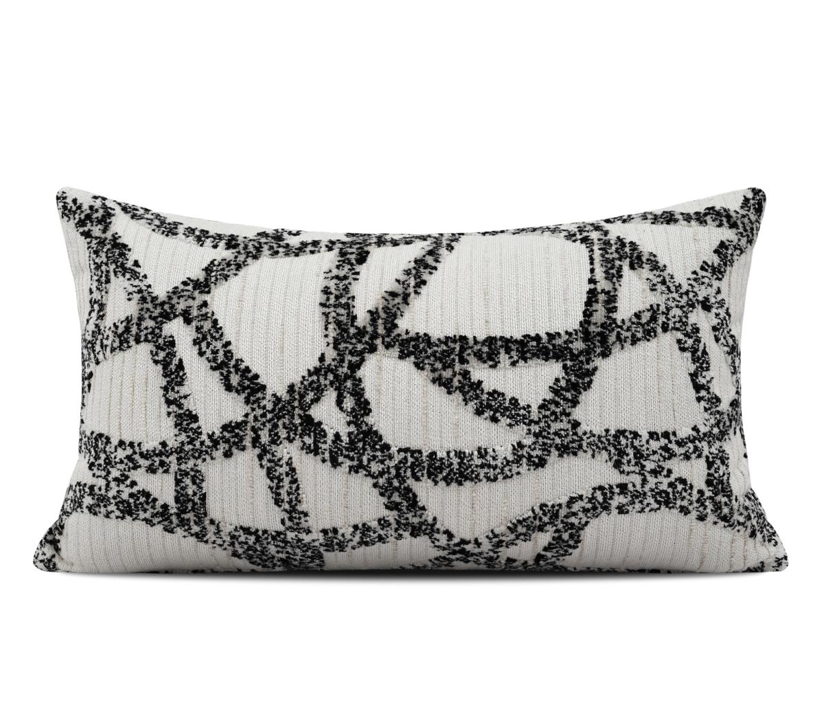 Charcoal Crackle Print Lumbar Cushion Cover