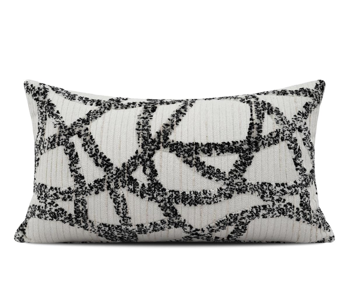 Charcoal Crackle Print Lumbar Cushion Cover