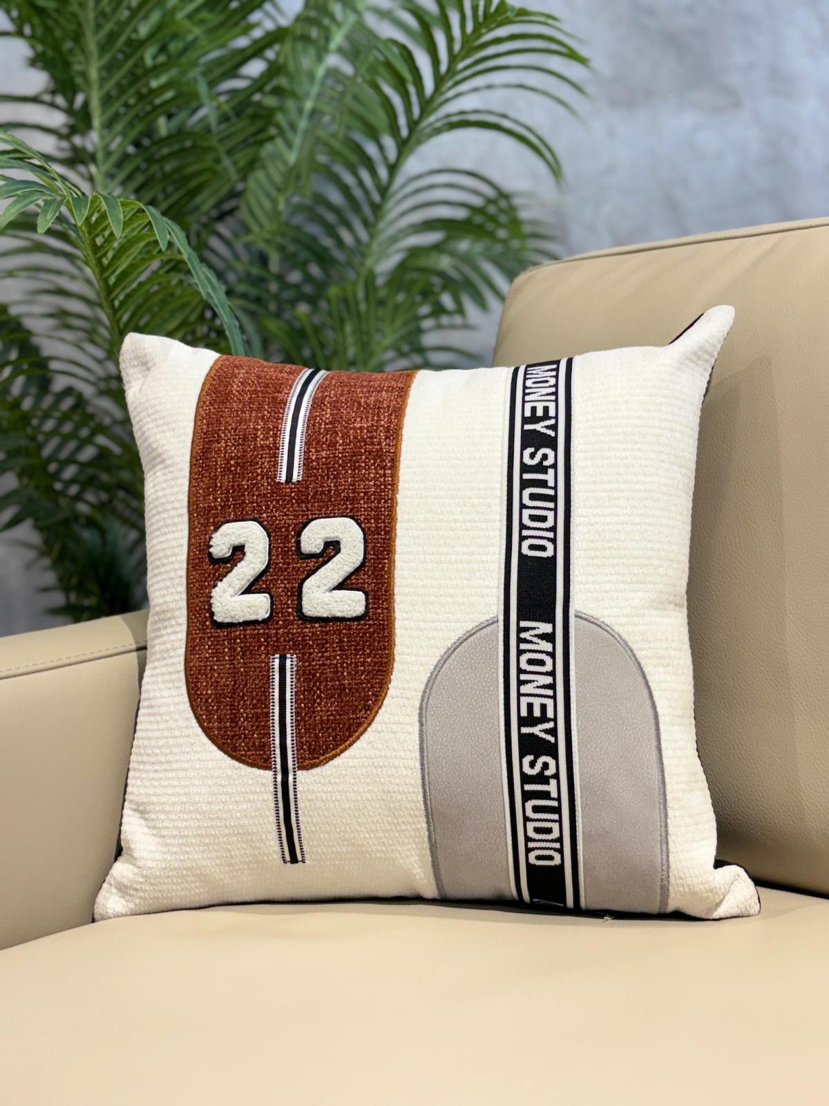 Charcoal Geometric Circle Cushion Cover