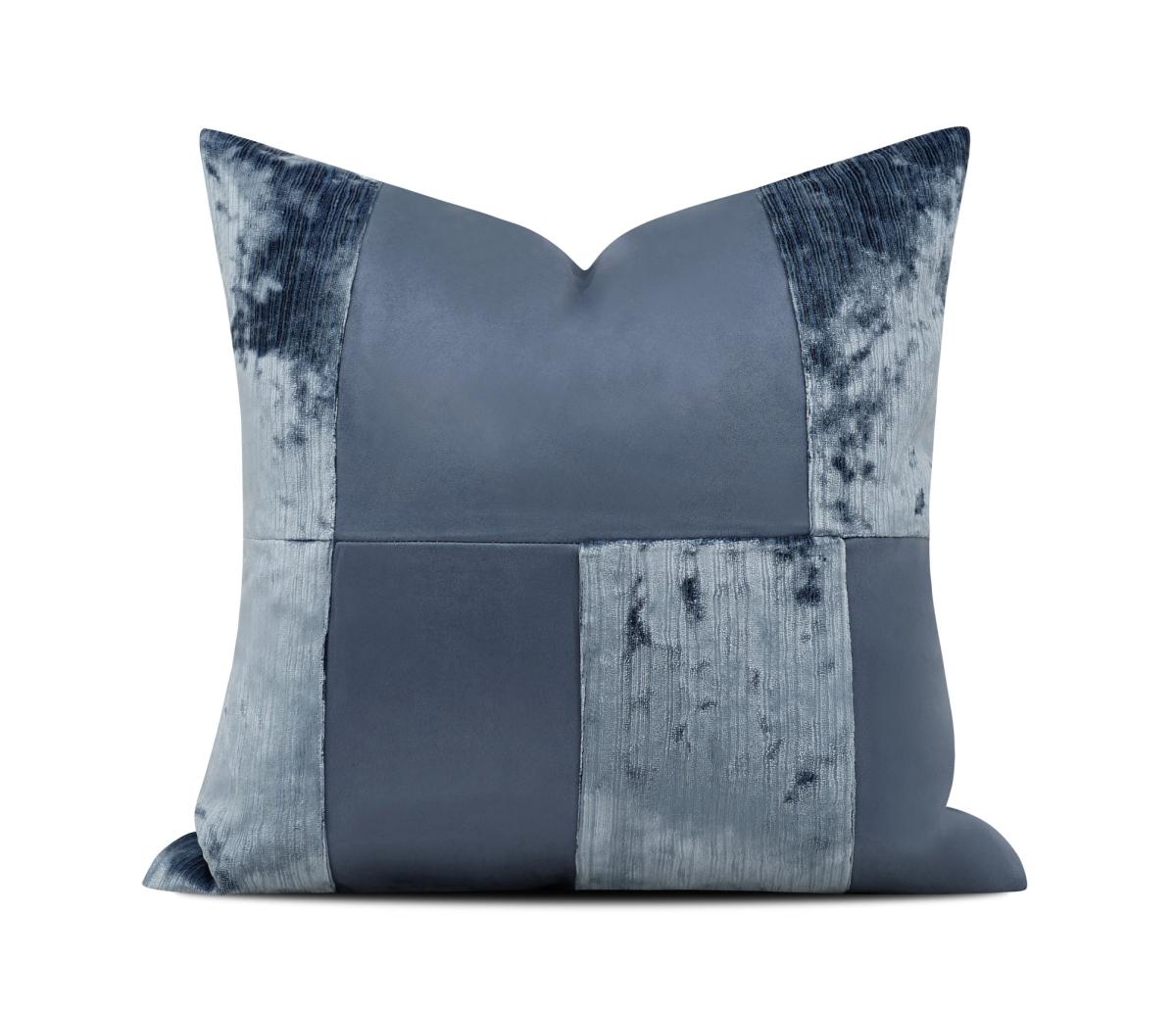 Slate Blue Colour-Block Cushion Cover