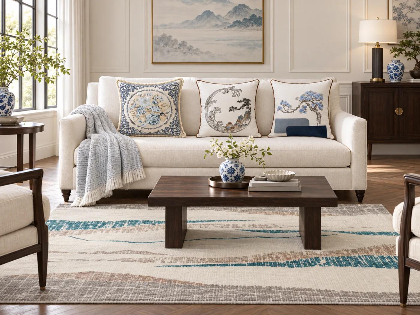 The Blue Porcelain Room styled room