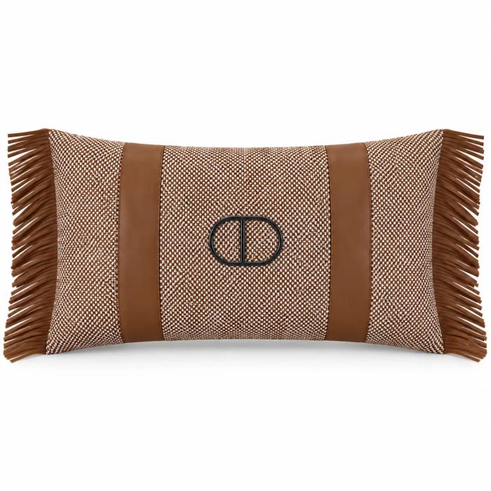 Brown Fringe Strap Lumbar Cover