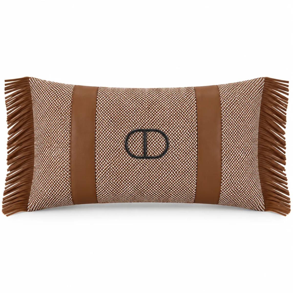 Brown Fringe Strap Lumbar Cover