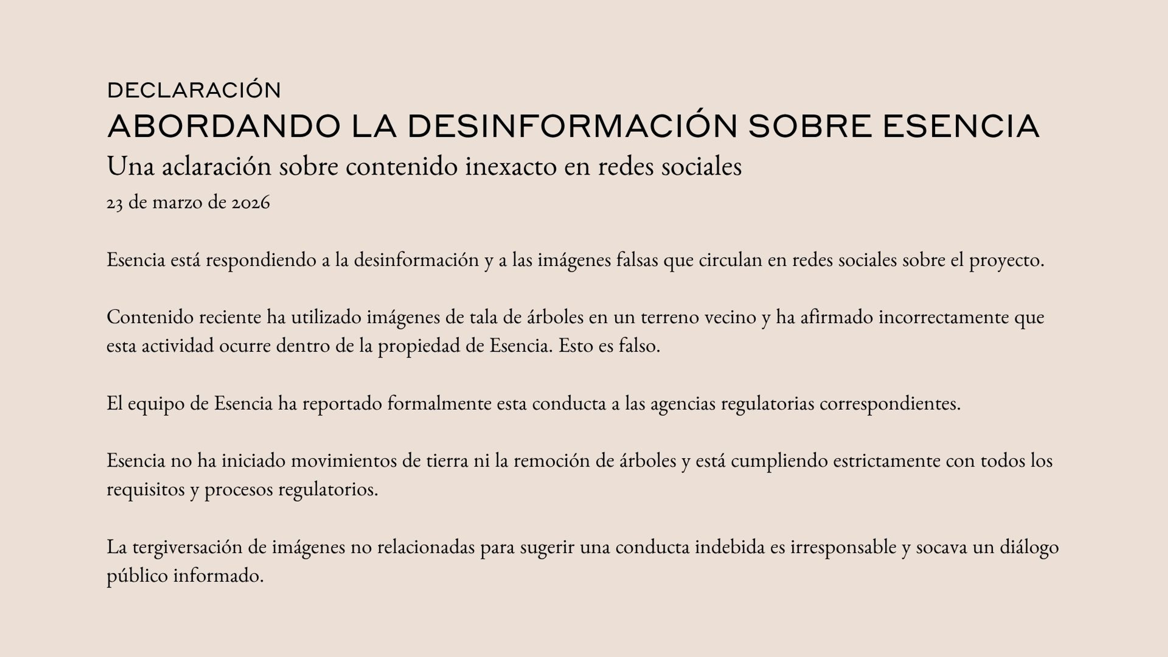 Abordando la desinformación sobre Esencia