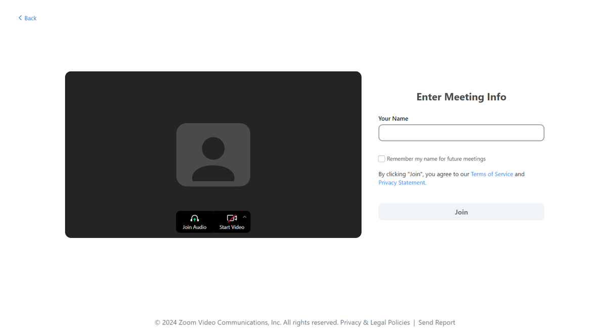 Join a Zoom meeting from browser