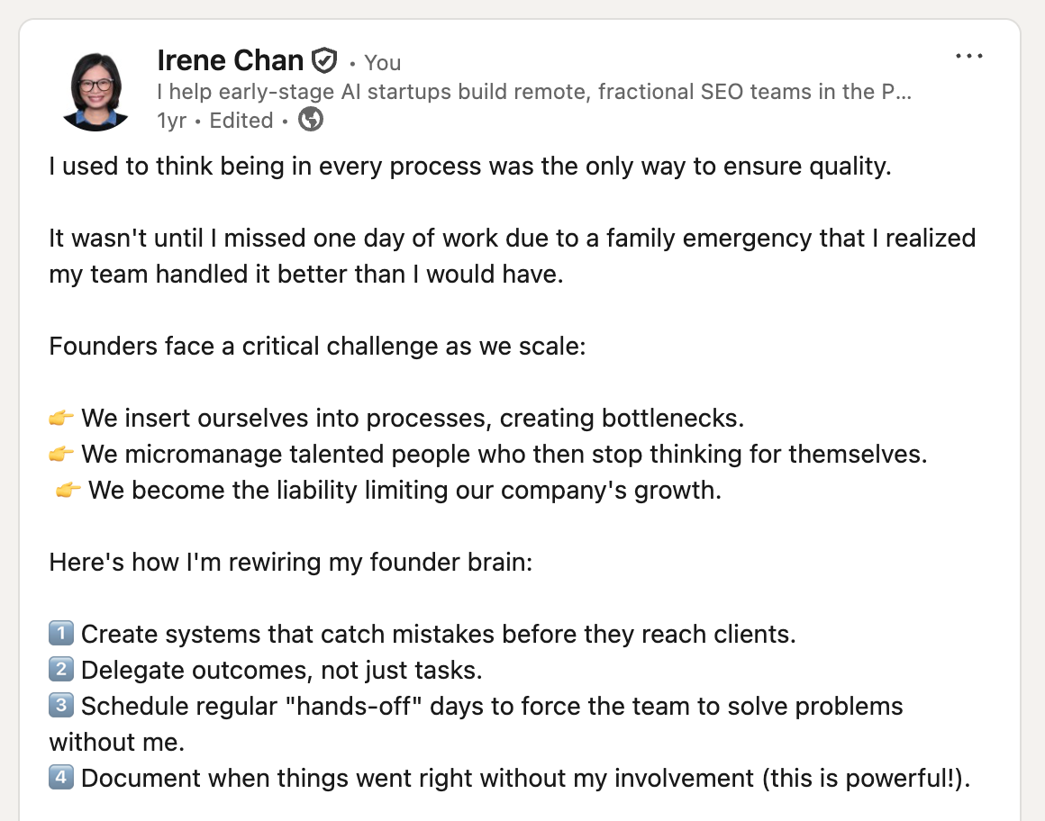 linkedin post