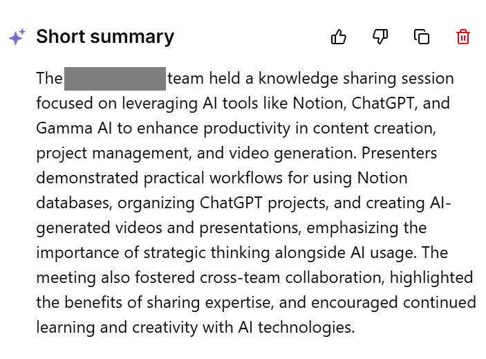 Generate AI summaries and insights with Tactiq