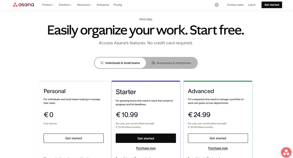 Asana Pricing