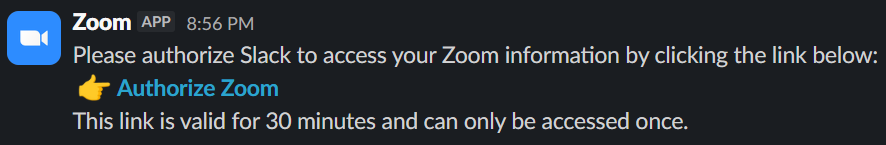 Connect your Zoom account to Slack