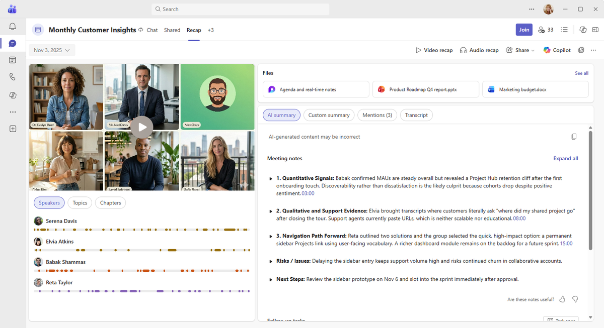 Microsoft Copilot and Intelligent Recap