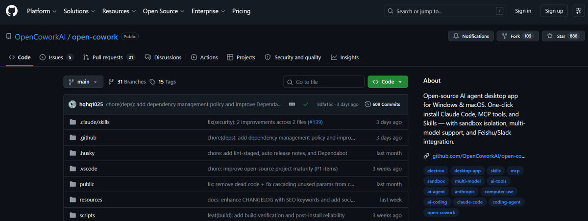Open Cowork (open source)