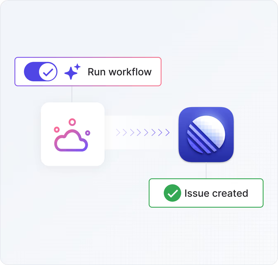 Tactiq Workflowsによって作成されている線形課題を示すグラフィック画像。