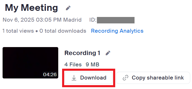 Downloading Zoom recordings