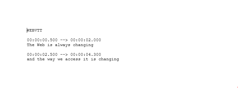 Sample VTT file on Microsoft Word
