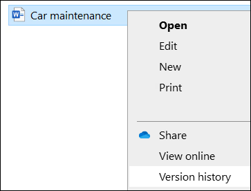 Access version history in File Explorer