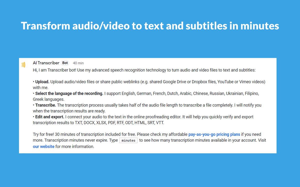 AI Transcriber for Audio and Video Transcription
