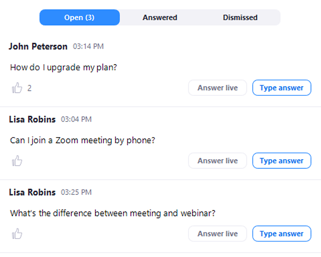 Zoom Q&A
