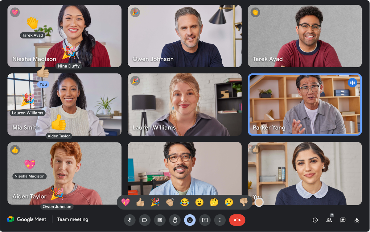 Reactions in Google Meet