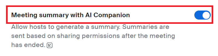 Enable Meeting Summary with AI Companion