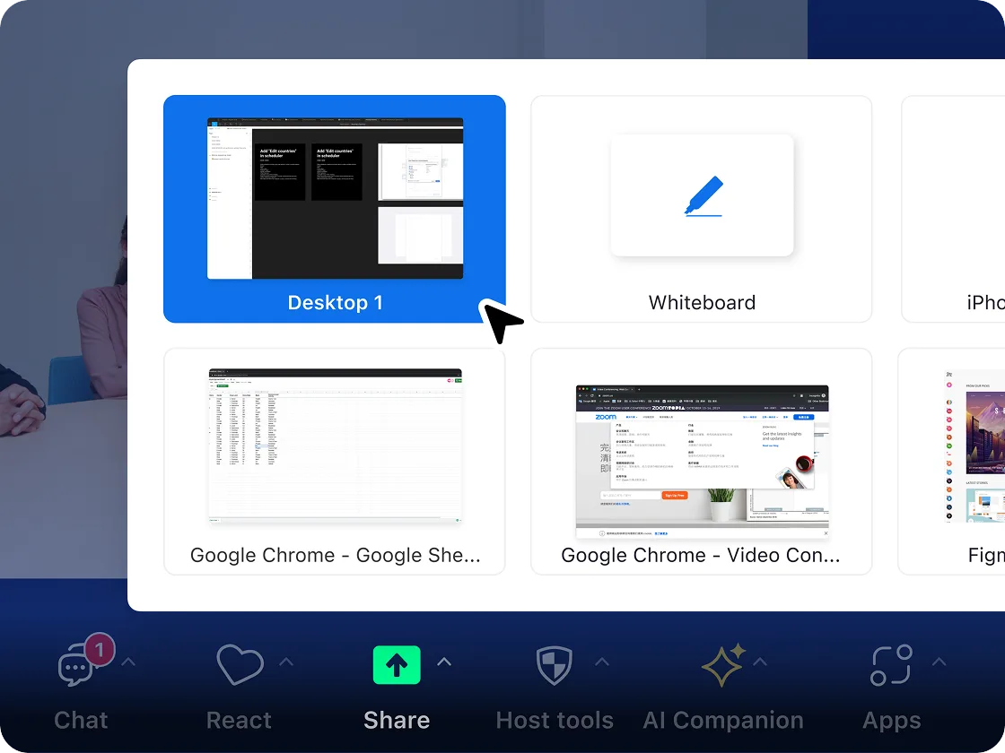 Zoom screen sharing