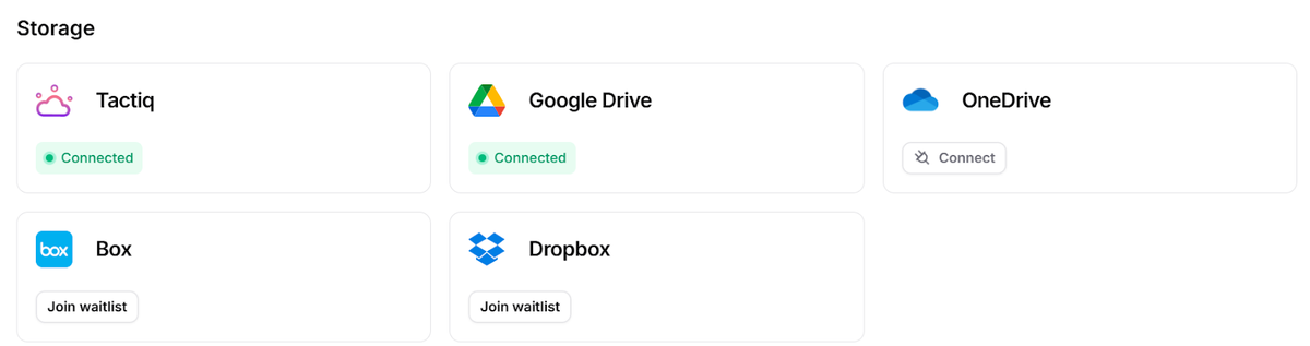 Connect OneDrive to Tactiq