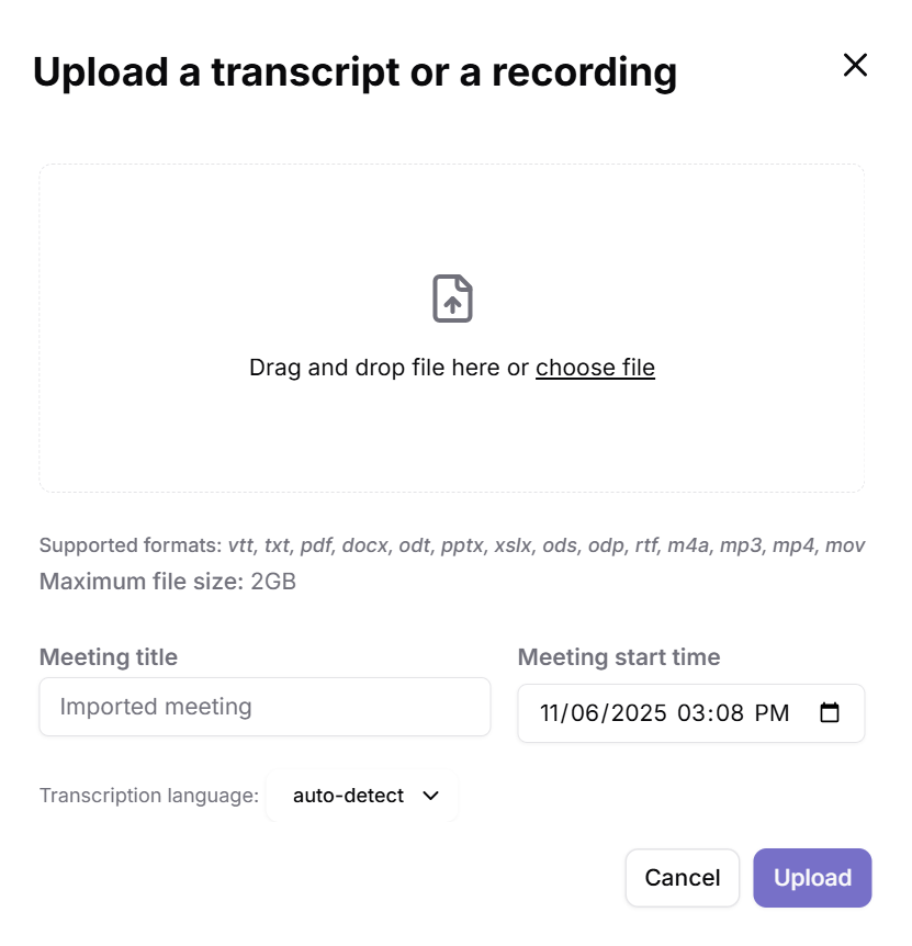 Upload file on Zoom