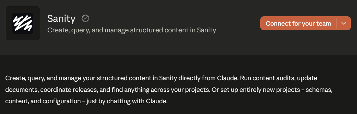 sanity connector