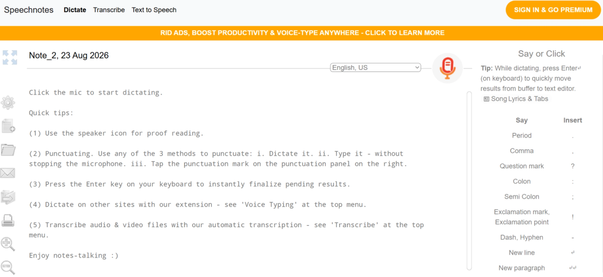 Speechnotes