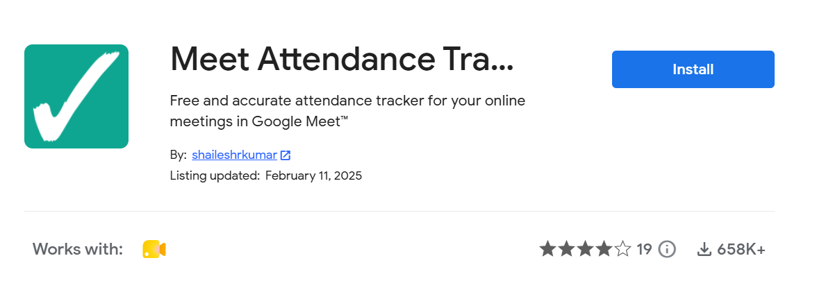 Google Meet Attendance Tracker (Chrome extension)
