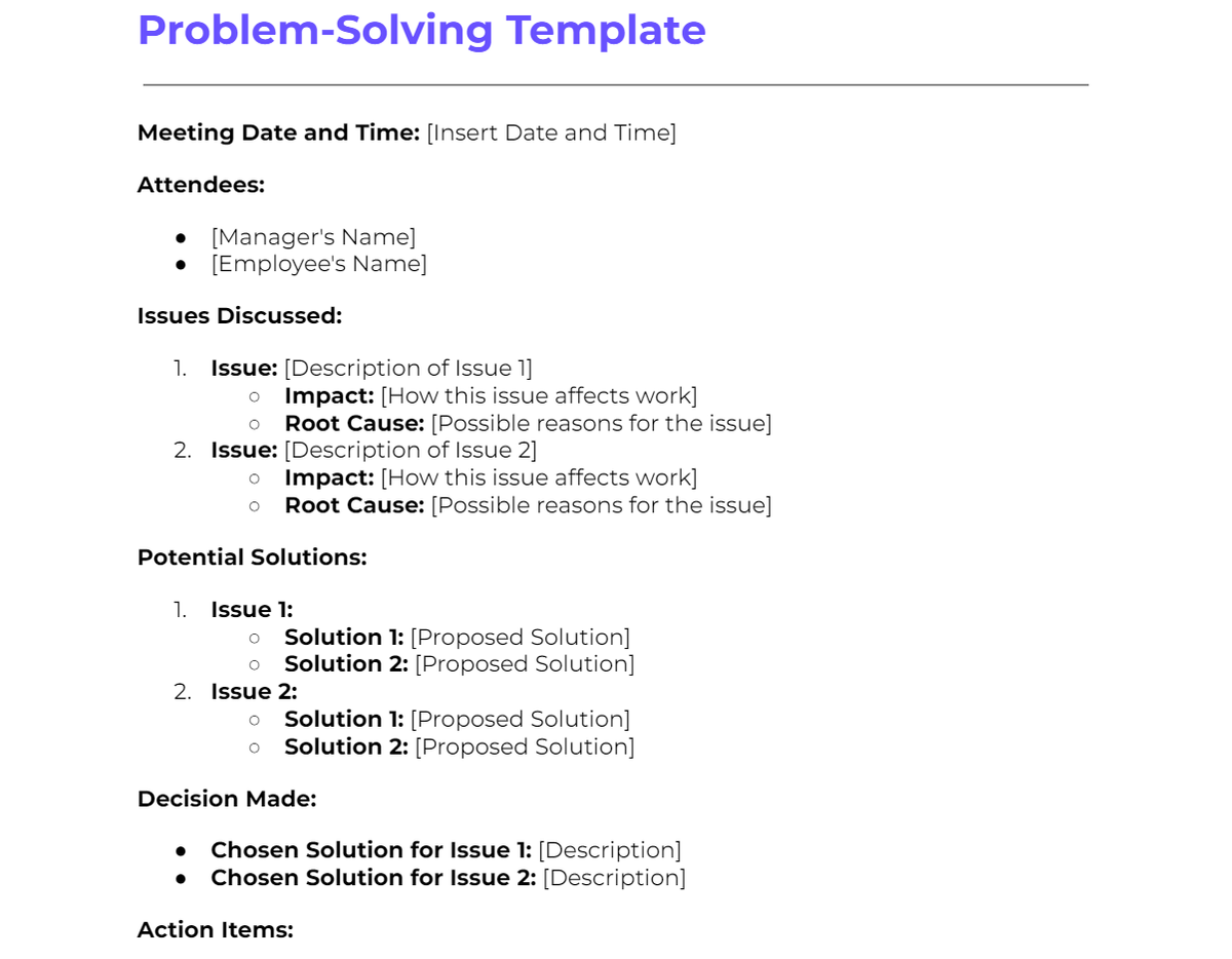 Problem-Solving Template