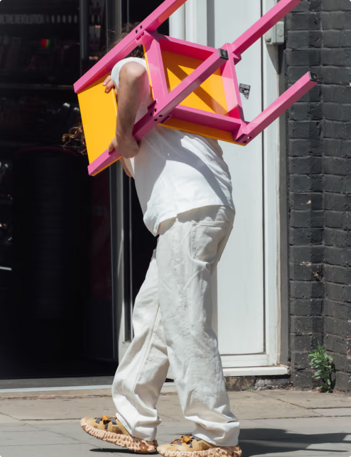 Man with chair