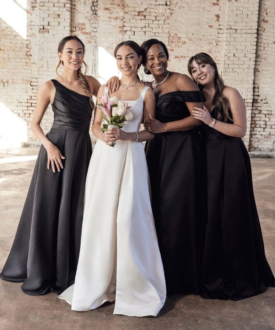 david's bridal black bridesmaid dresses Black Bridesmaid Dresses