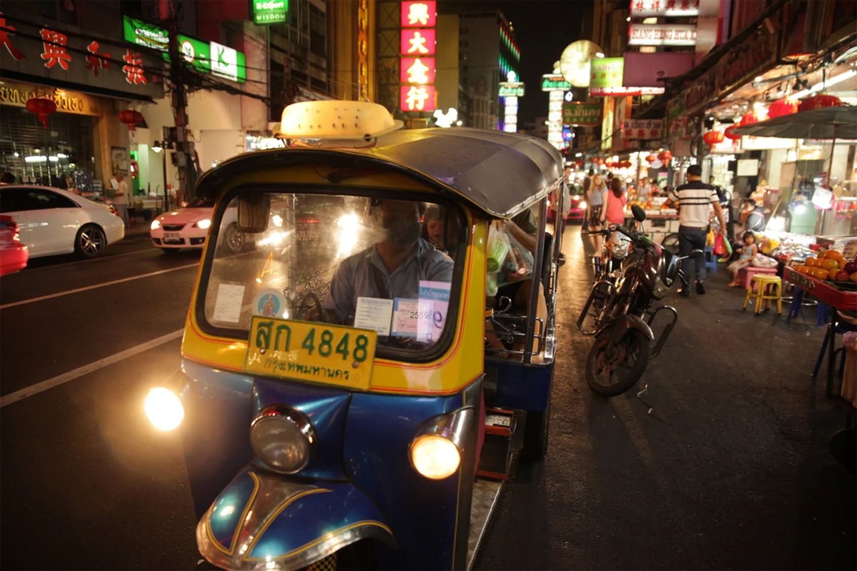 Tuk-tuk at night in Bangkok