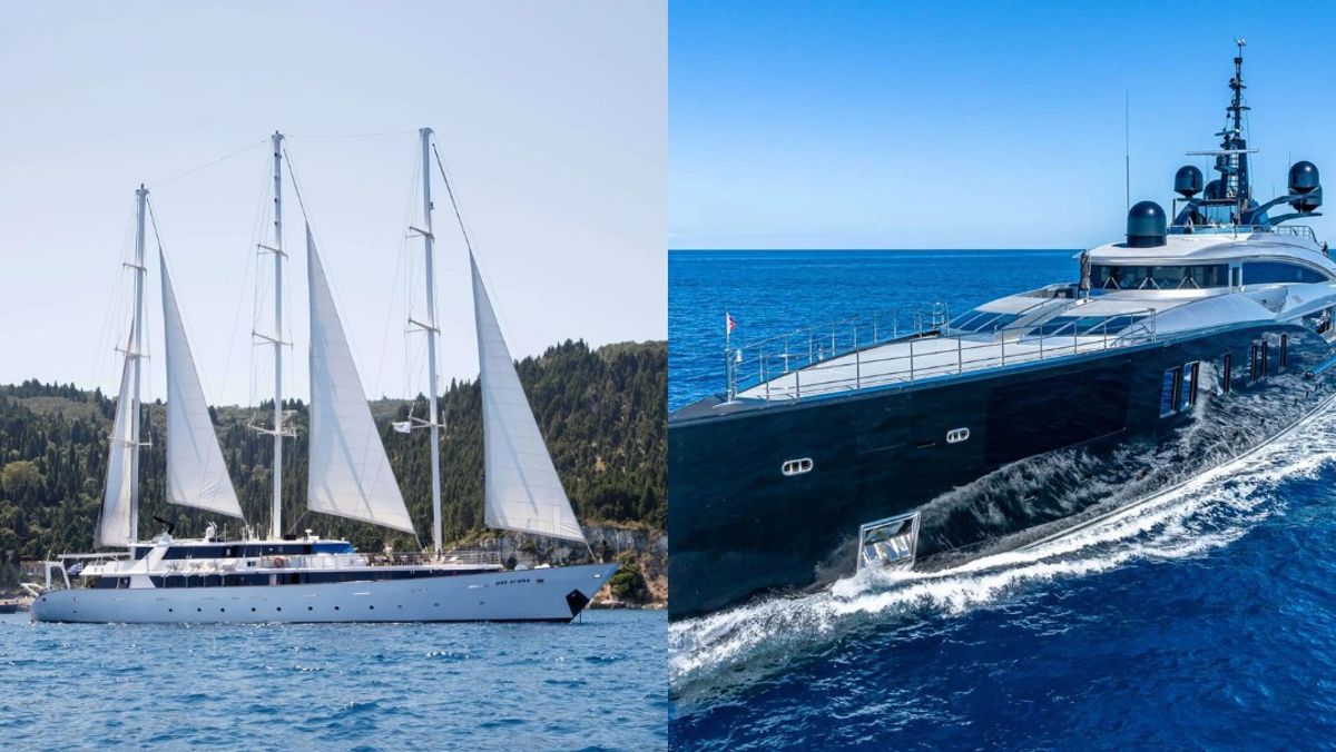 Motor Yacht & Sailboat, side by side