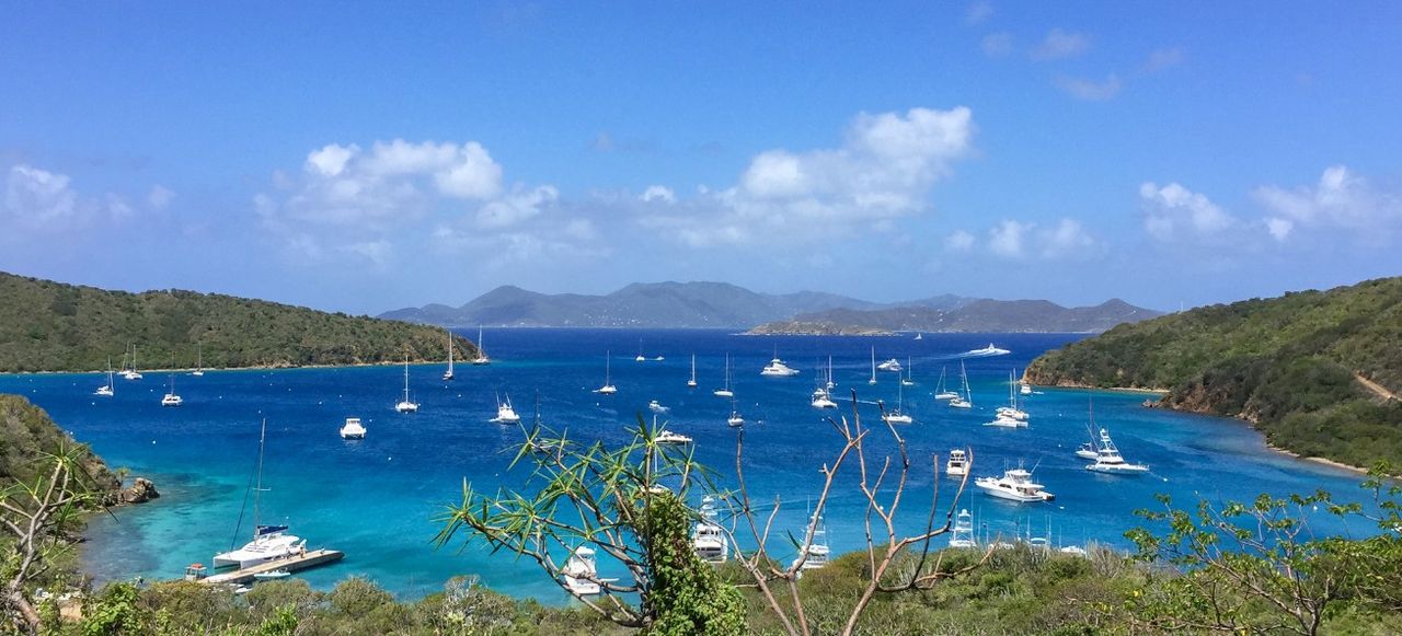 Downward view of the bay off Norman Island.