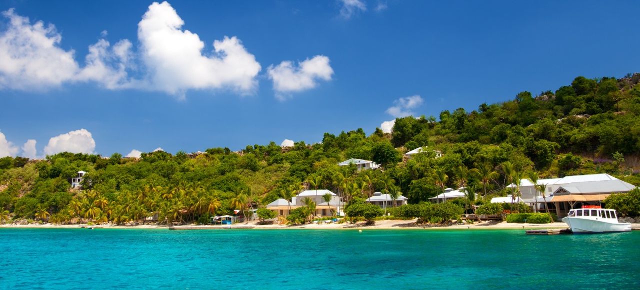 Cooper Island, British Virgin Islands taken from a boat