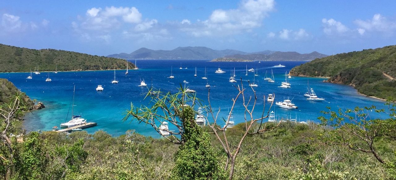 Downward view of the bay off Norman Island.