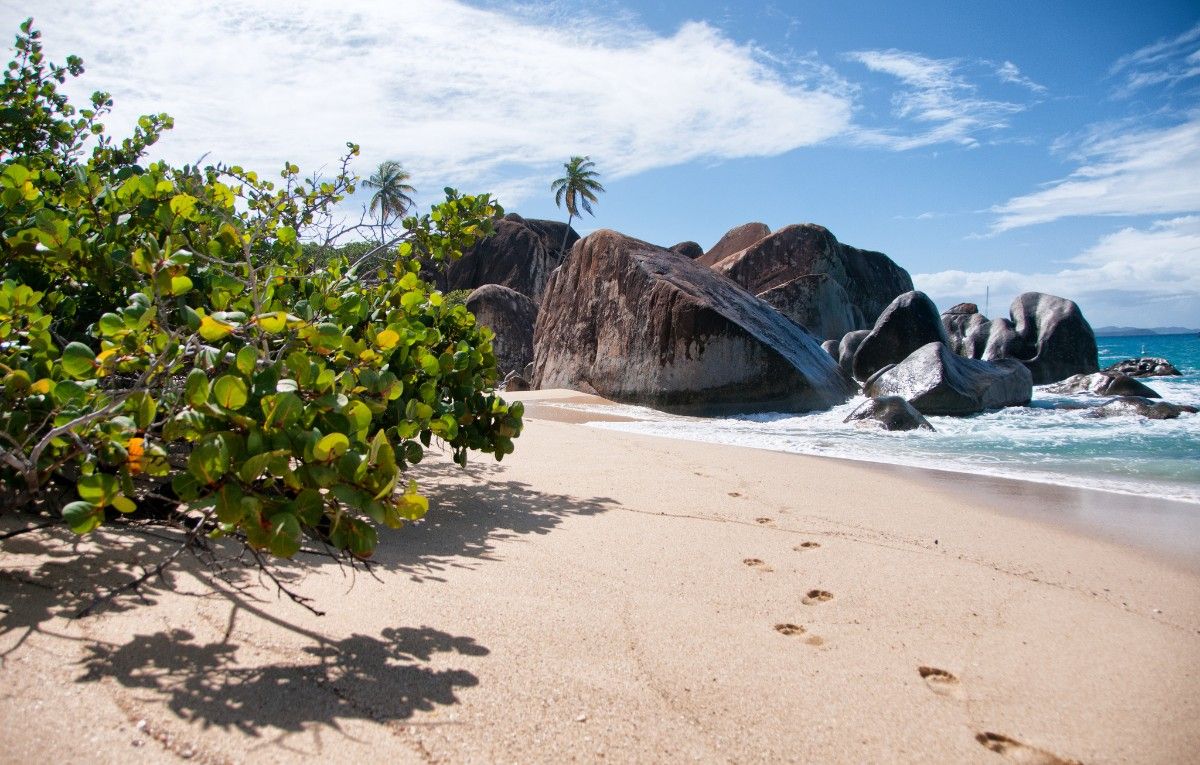 Attractive Beach at Virgin Gorda in the Caribbean
